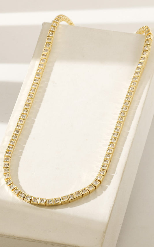 Gold Tennis Exquisite Necklace