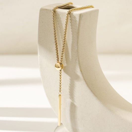 Necklace Drop Cylinder Gold